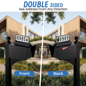 Cybrasc solar address sign with magnetic base for secure attachment to metal mailboxes.
