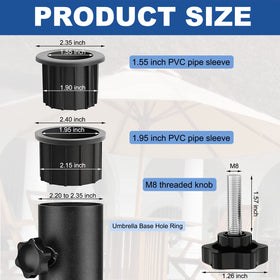 CYG&CL M8-40mm screw anchors the pole firmly outdoors