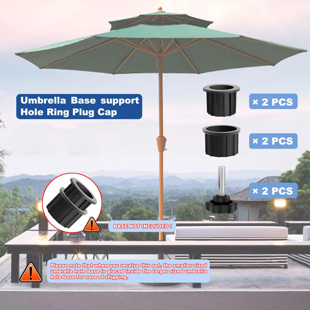 CYG&CL 1.55-inch ring fits smaller holes for versatile bases