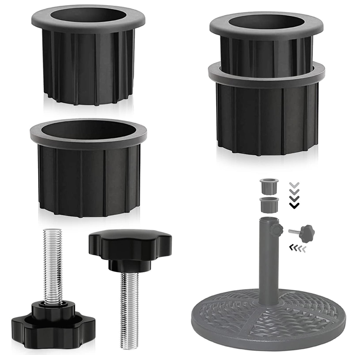 CYG&CL 1.95-inch ring connects umbrella base securely for stability outdoors
