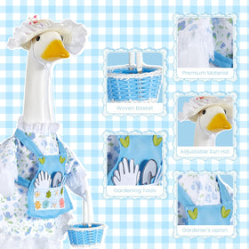 Cylanta floral dress on goose brightens outdoor decor with color