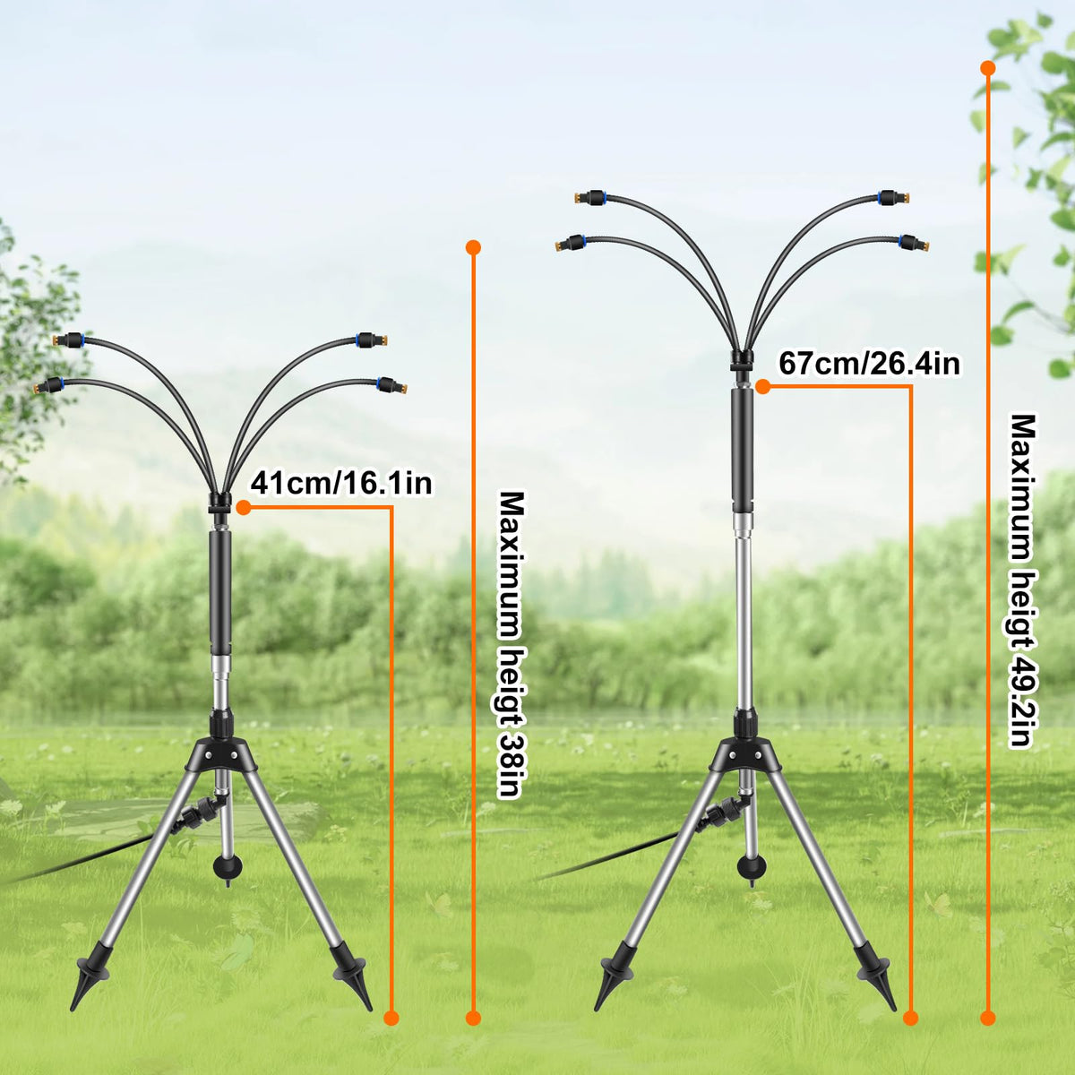 Cymuber flexible tube and nozzles for directional mist control