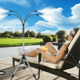 Cymuber outdoor misting system stand base stabilizes cooling on windy patios