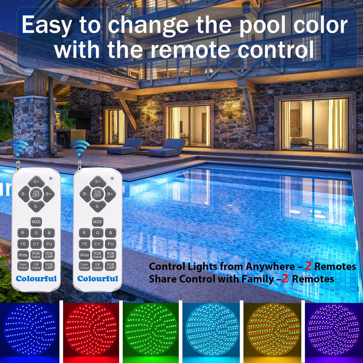 Cynlink pool light remote control for easy color and mode changes