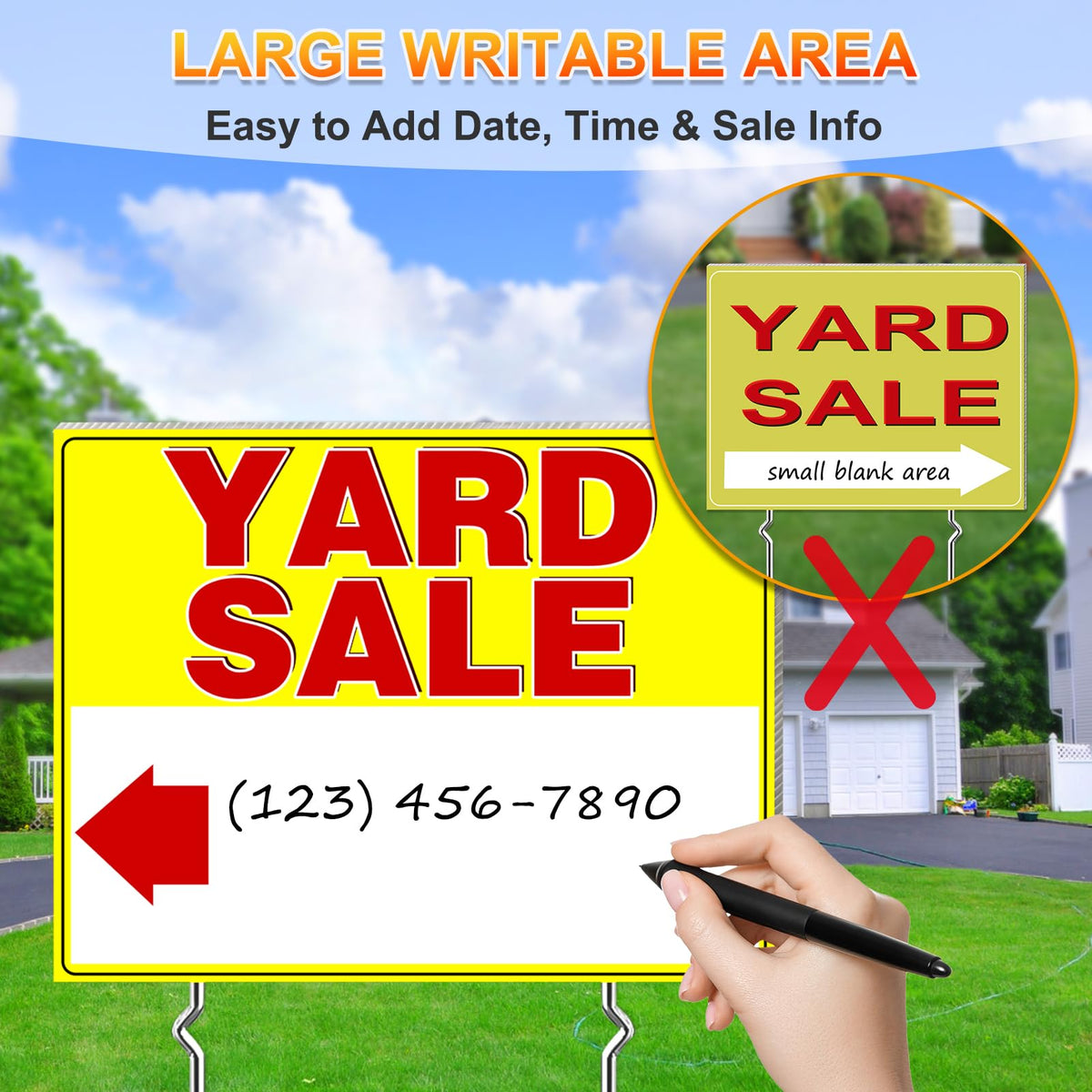 Cyrico arrow stickers guide buyers toward the sale location