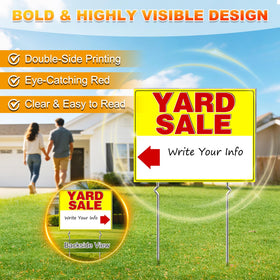 Cyrico double-sided yard sale sign offers visibility from both directions