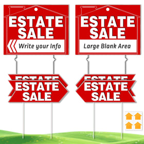 Cyrico estate sale sign 17x13 inch front view for high visibility.