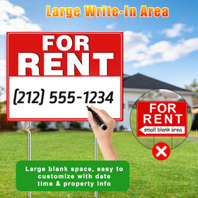 Cyrico rent sign with arrow stickers guiding visitors to the property
