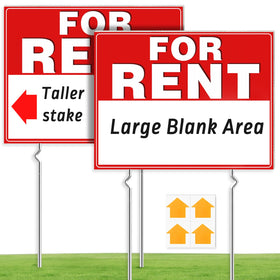 Cyrico rent sign, dual-sided 17x13 inches for street visibility from multiple angles