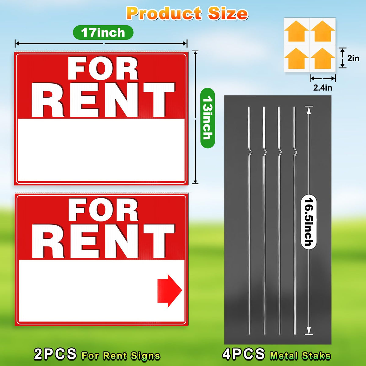 Cyrico rent sign package includes two signs with hardware