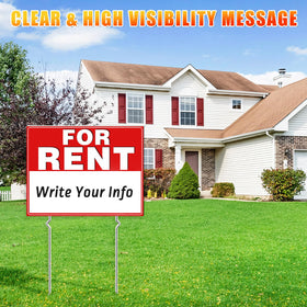 Cyrico rent sign stake assembly for quick, tool-free setup