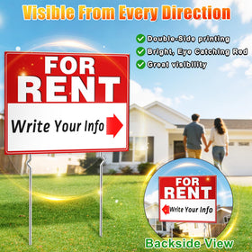 Cyrico rent sign weather-resistant 4mm plastic designed for outdoor durability