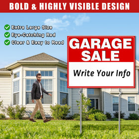 Arrow stickers included with Cyrico signs guide customers to your sale