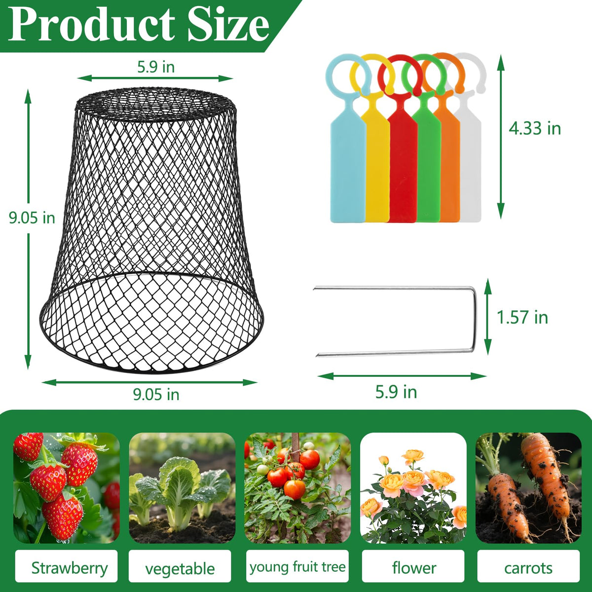 Cyrico garden cloche kit with stakes helps protect vegetables and berries.