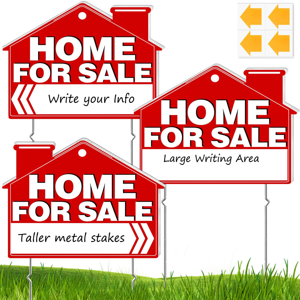 Cyrico Home For Sale Sign 17x13 double-sided boosts visibility for neighbors and passersby.