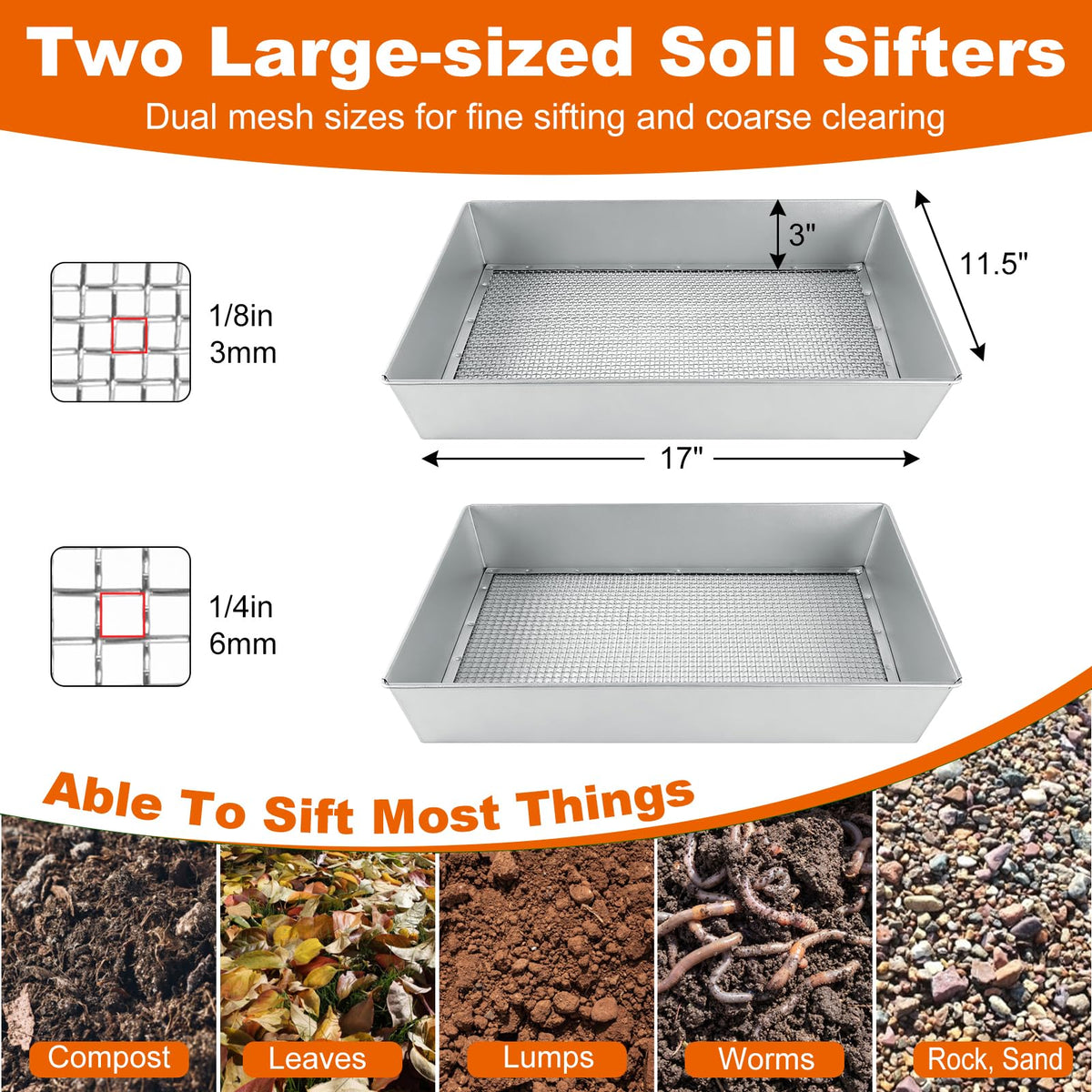 cyrico soil sifter shows large work surface ideal over a wheelbarrow.