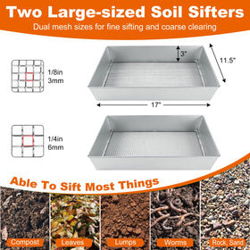 cyrico soil sifter shows large work surface ideal over a wheelbarrow.