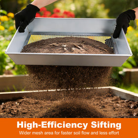 cyrico mesh screens 1/4 and 1/8 inch sizes separate soil by particle size.
