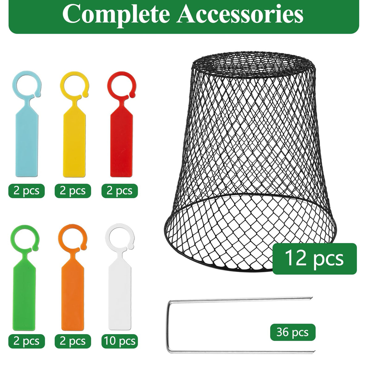 Cyrico metal mesh plant cages provide sturdy, reusable garden protection.