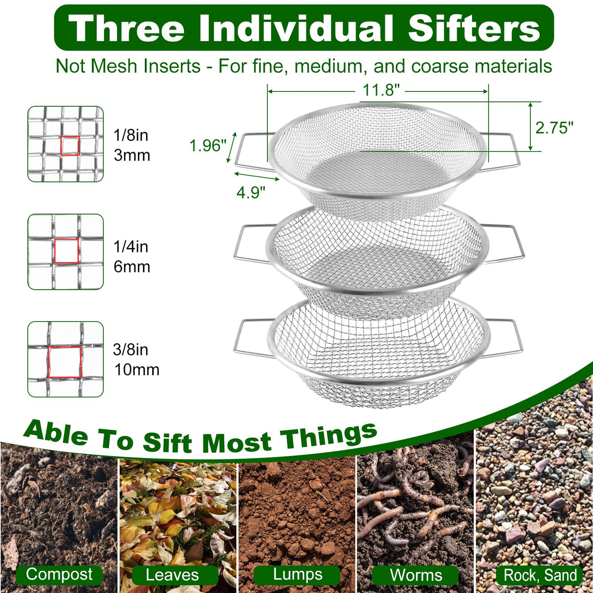 Cyrico sifter with ergonomic dual handles reduces hand fatigue during long screening sessions.