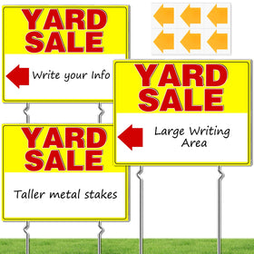 Cyrico yard sale sign stake set stabilizes outdoor displays for windy days