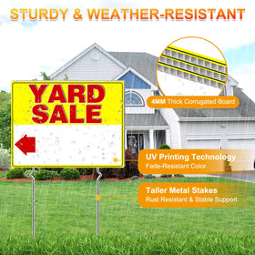 Cyrico yellow 17x13 yard sale sign attracts attention for easy finding