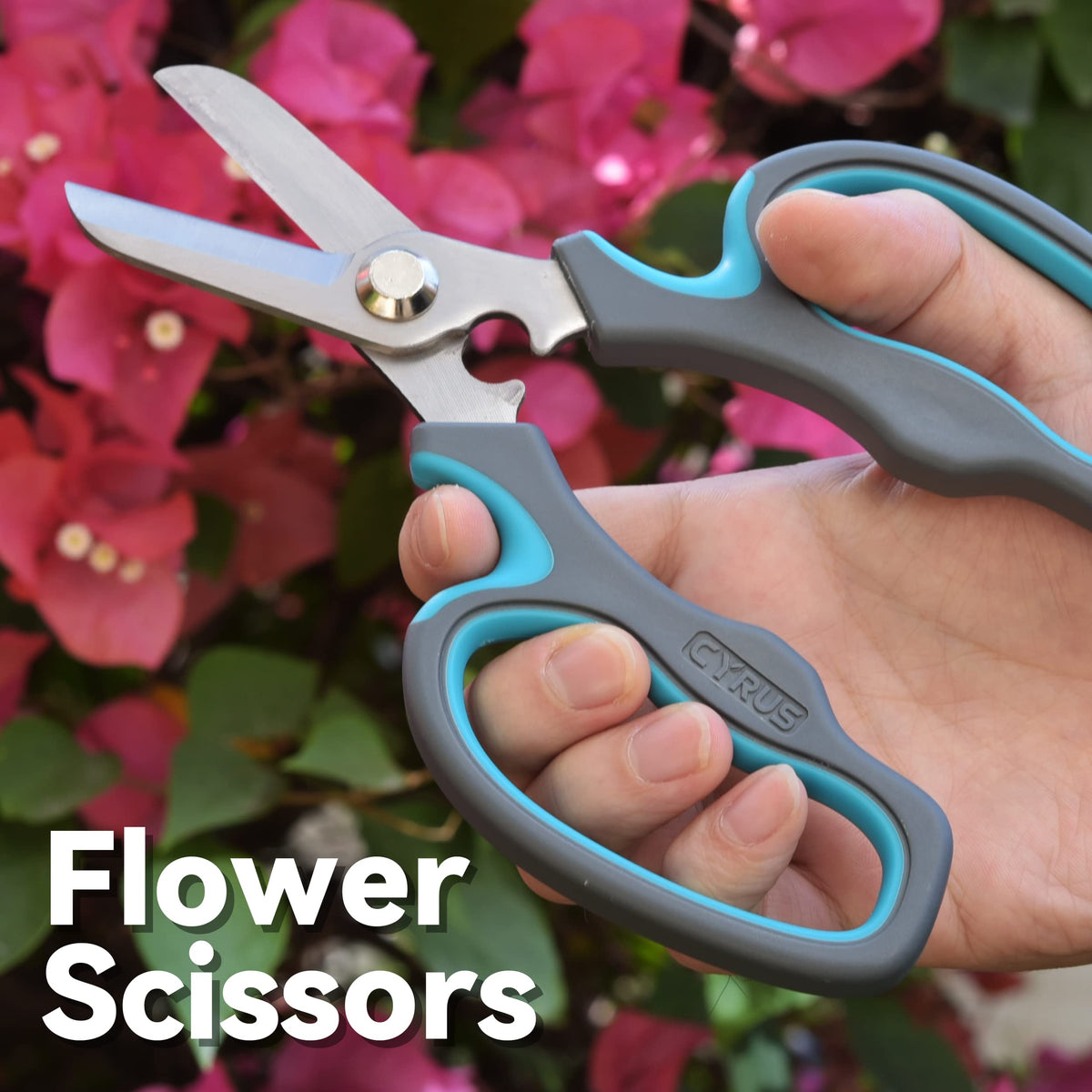 CYRUS Flower Scissors integrated thorn remover feature for quick pruning