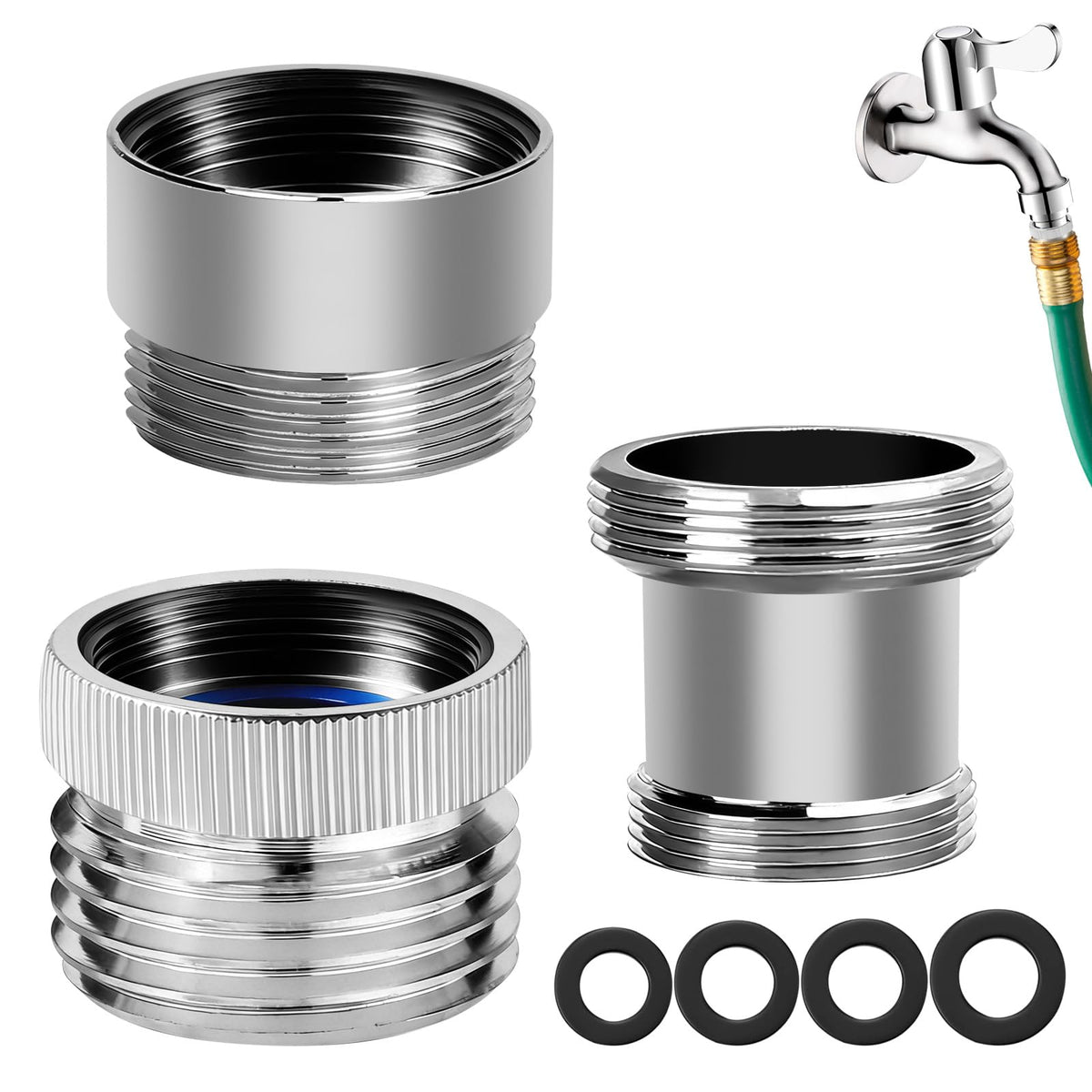 CYUXING brass-body faucet-to-hose adapter for durable garden connections