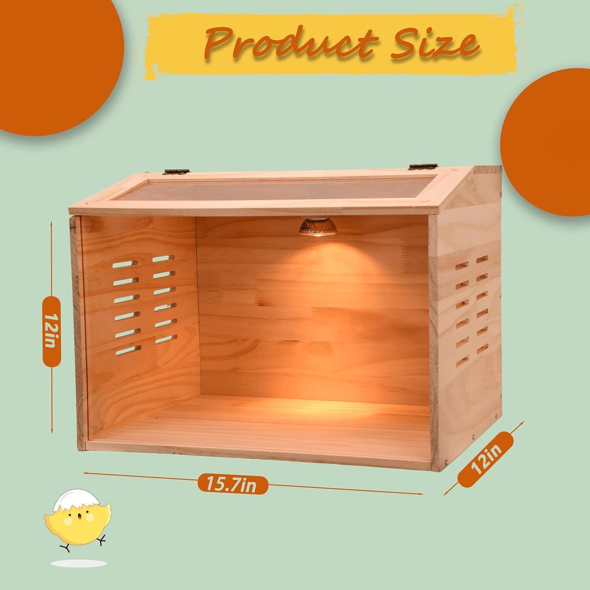 Cyzarize Brooder Box side view highlighting warm habitat for newborn birds.