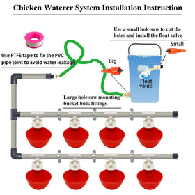 Cyzarize water cups attached to the system provide consistent drinking stations