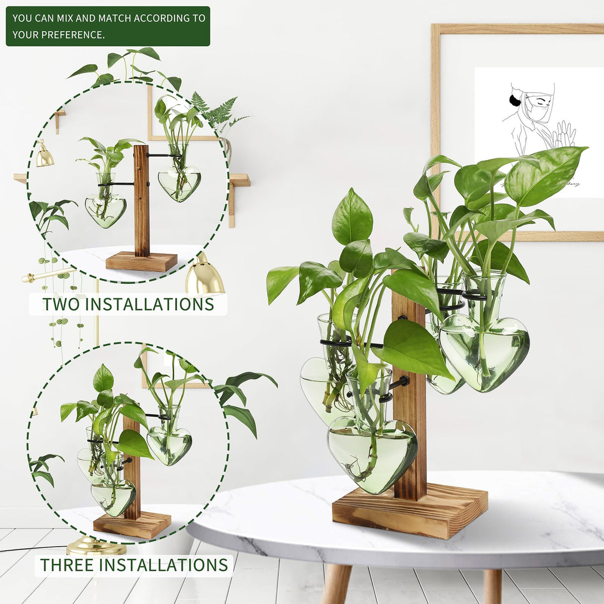 CYZglass propagation station idea for windowsill or desk decor.