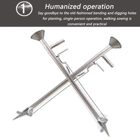 CYzpf Seed Sower handle shows ergonomic, back-friendly design for comfortable use.