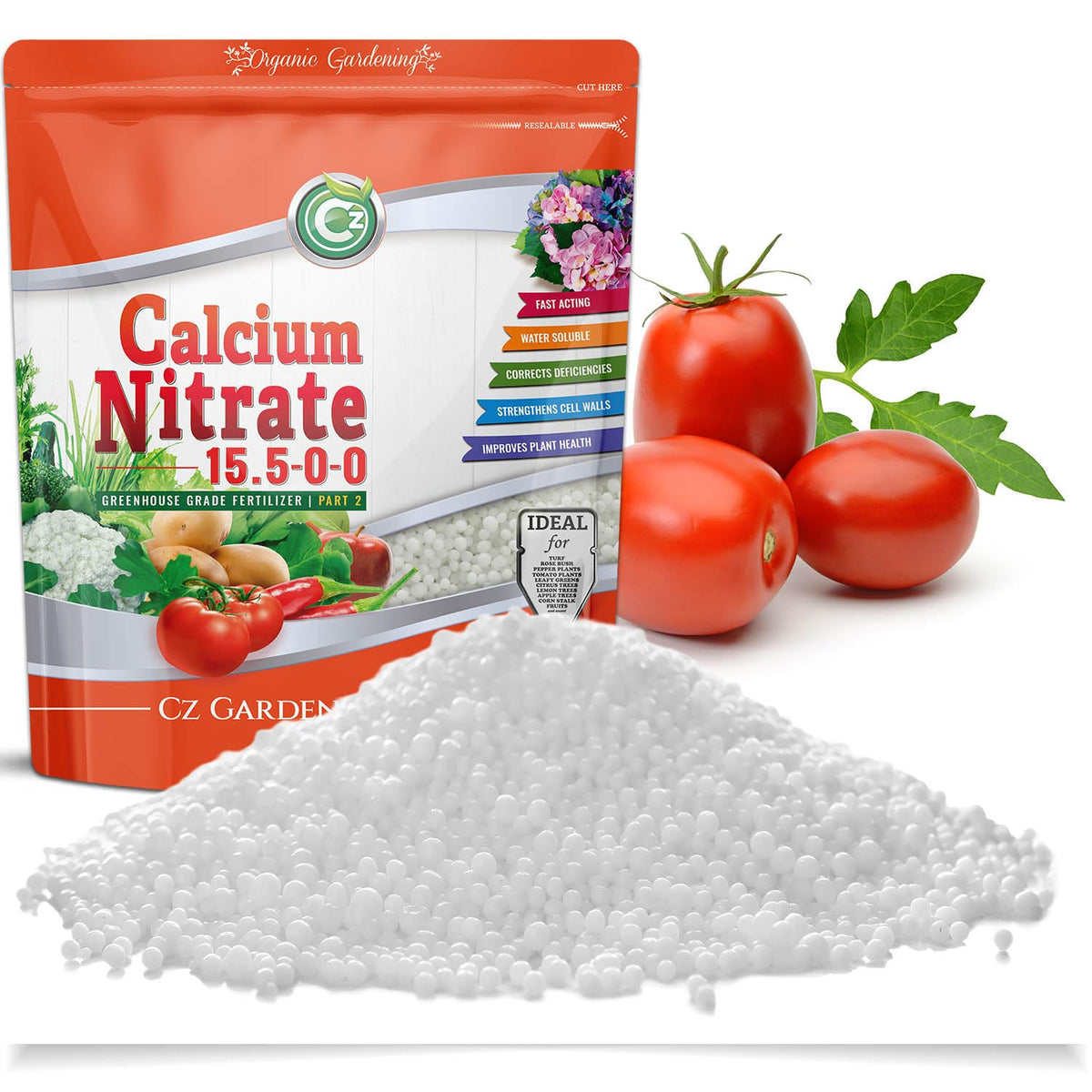 CZ Garden Calcium Nitrate 15.5-0-0 5 lb pouch ready for greenhouse feeding