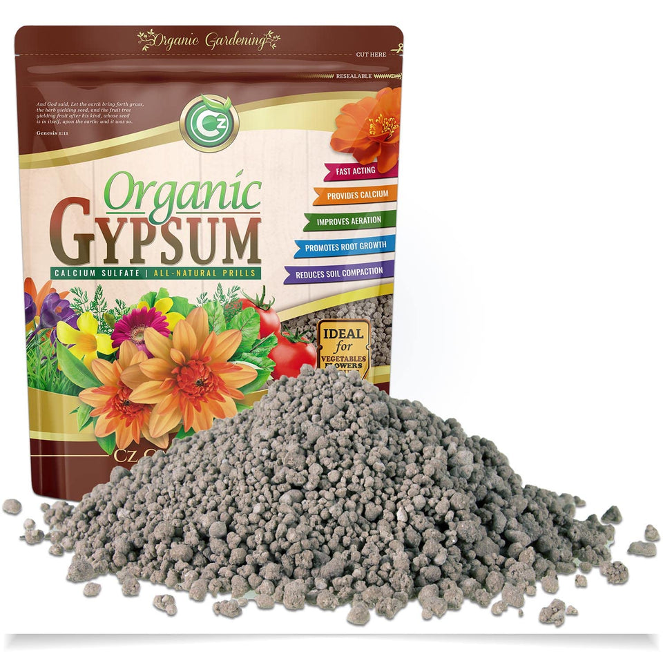 Cz Garden Gypsum granules packaging for easy storage and measured application.