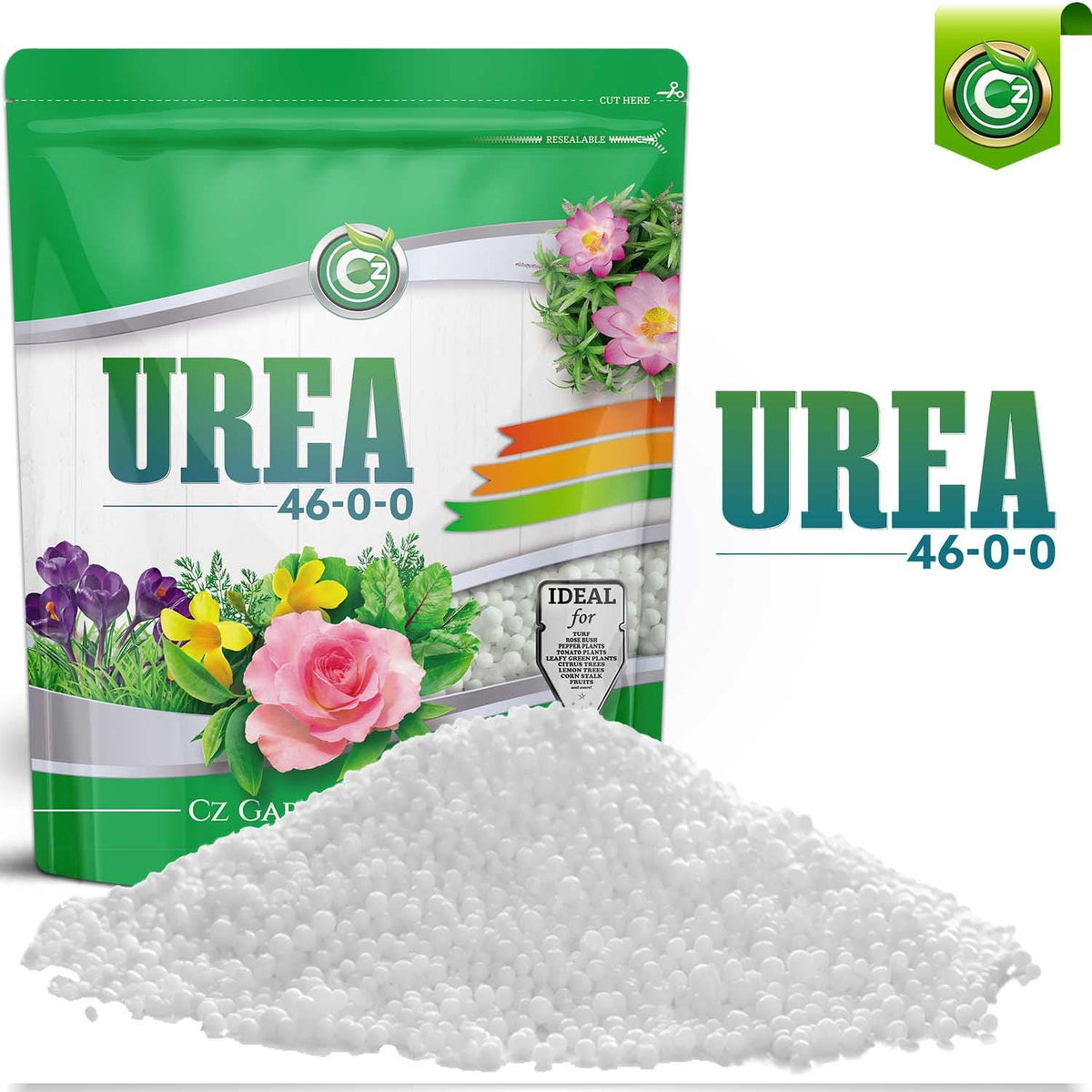 Cz Garden Urea 46-0-0 resealable pouch keeping product fresh
