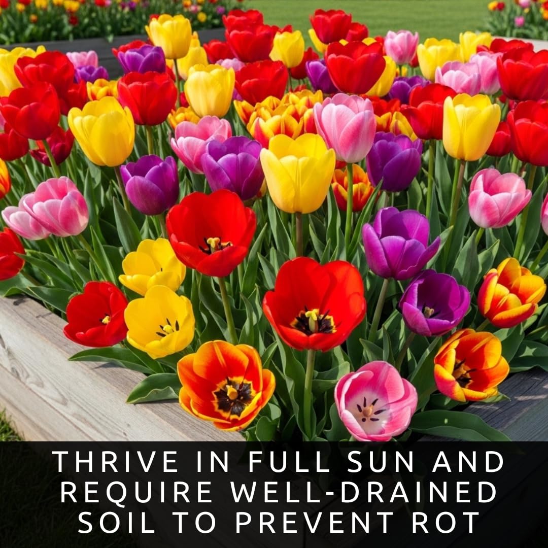 CZ Grain 20 Mixed Tulip Bulbs borders create vibrant, eye-catching garden edges.