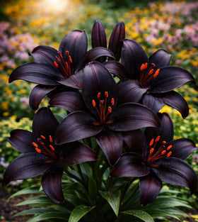 CZ Grain Blackstone Lily bulbs closeup bloom for dramatic garden color accents.