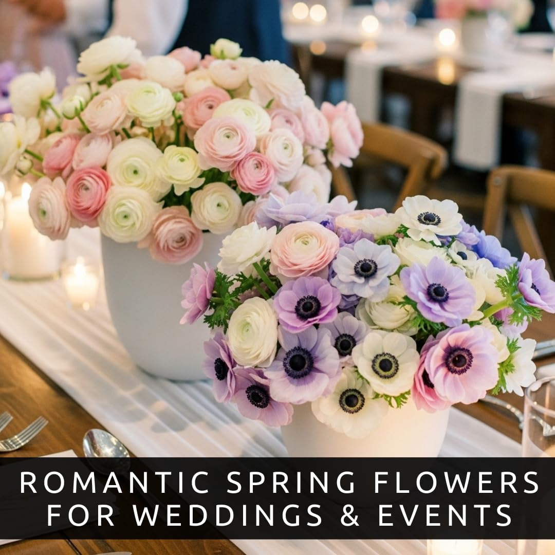 CZ Grain color-mixed ranunculus and anemone blooms brighten garden beds