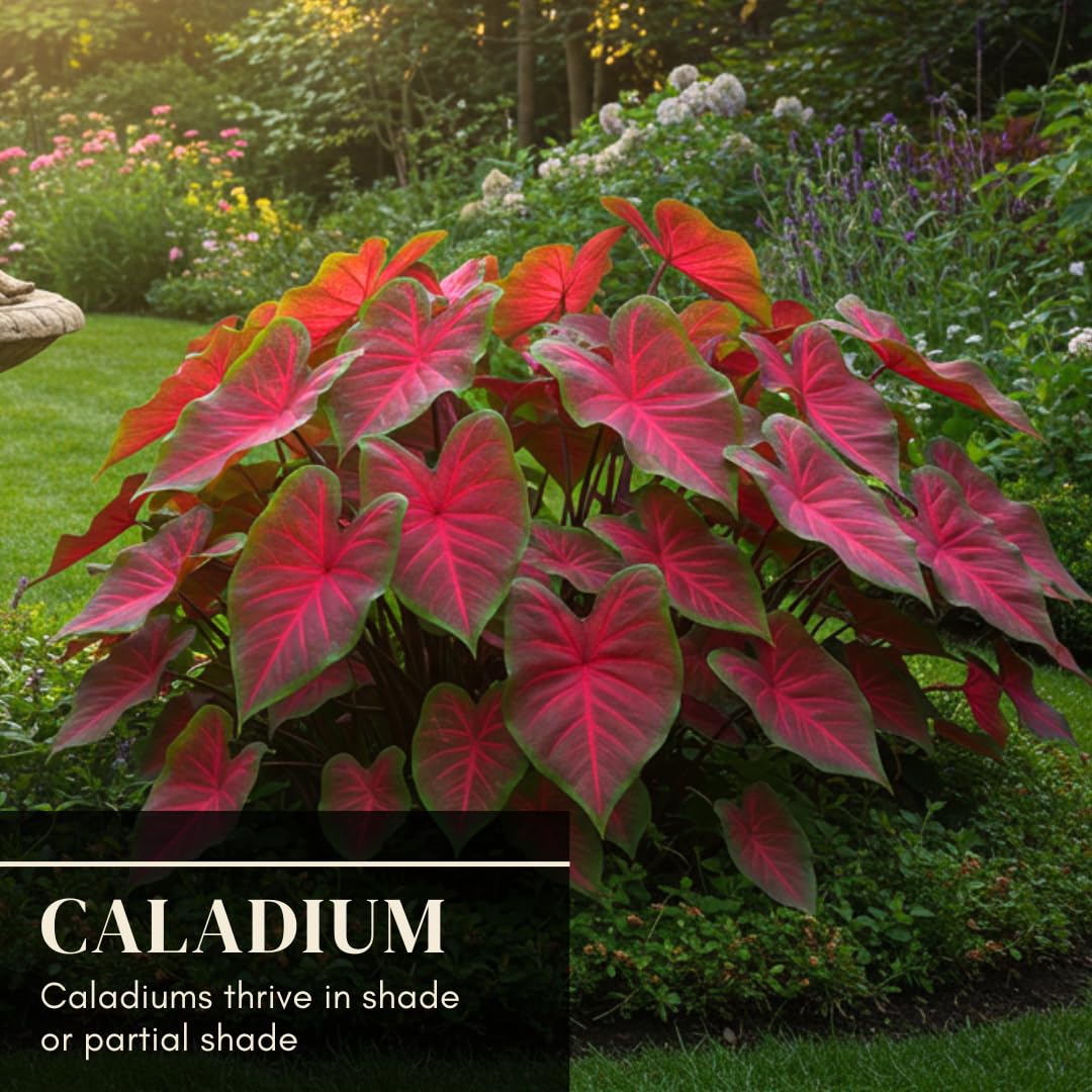 CZ Grain Crimson Sky leaves in partial shade with lush foliage