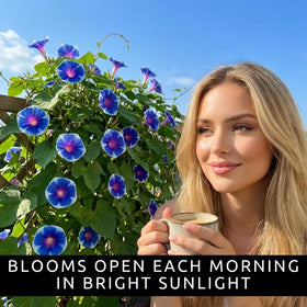 CZ Grain Morning Glory blooms open in the morning along your garden trellis.