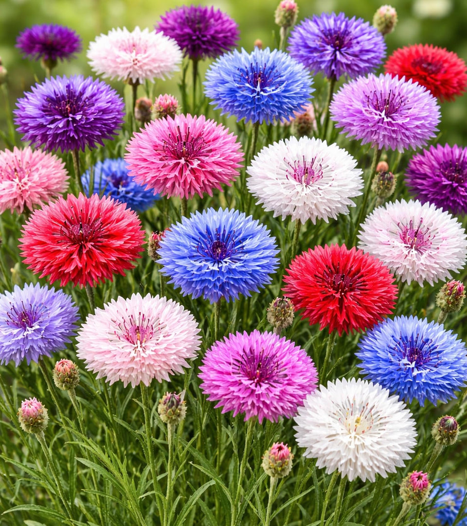 CZ Grain polka dot bachelor button seeds pack ready for planting in your garden