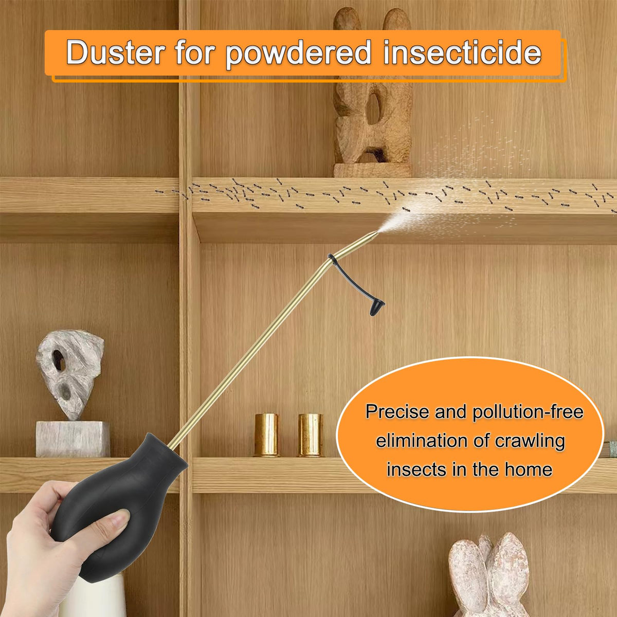 CZA Diatomaceous Earth Duster shows the copper tube for extended garden reach.