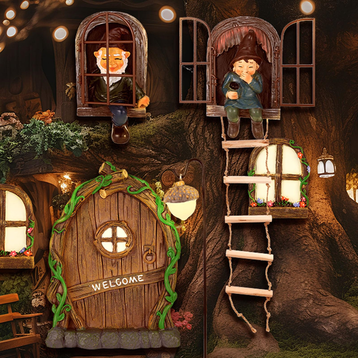 Czlotyh fairy door resin accent welcomes guests outdoors