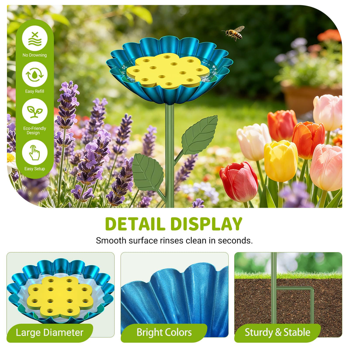 CZMIYRPY Bee Watering Station includes floating islands to support pollinators.