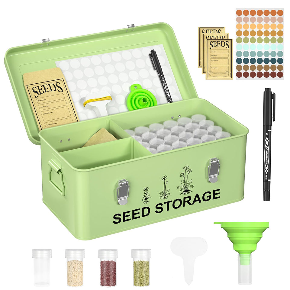 CZMIYRPY seed storage bottles organized for easy seed access