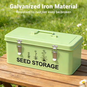 CZMIYRPY rust-resistant metal seed box with lid and locks