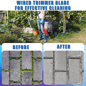 CZS weed wacker blade cleans between bricks and edges with precision.