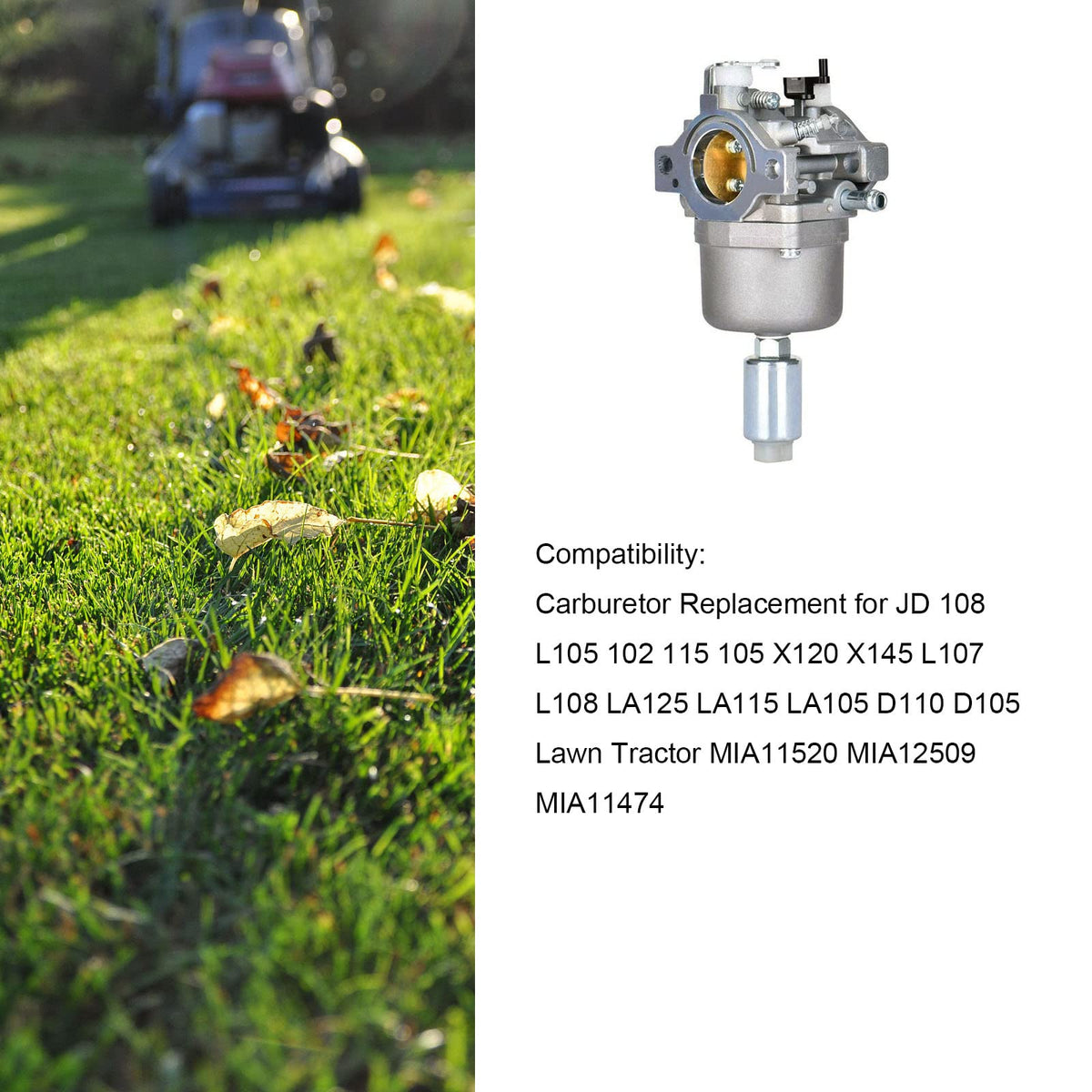 Czsmbt carburetor kit for L105/L107/L108, straightforward install, consistent mowing.