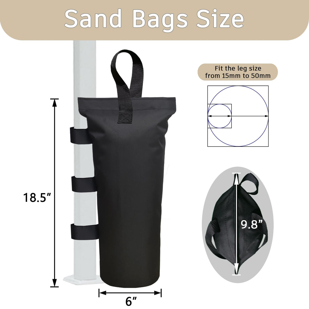 D&ONEHOS weight bag side attachment demonstrates stable canopy placement on windy days