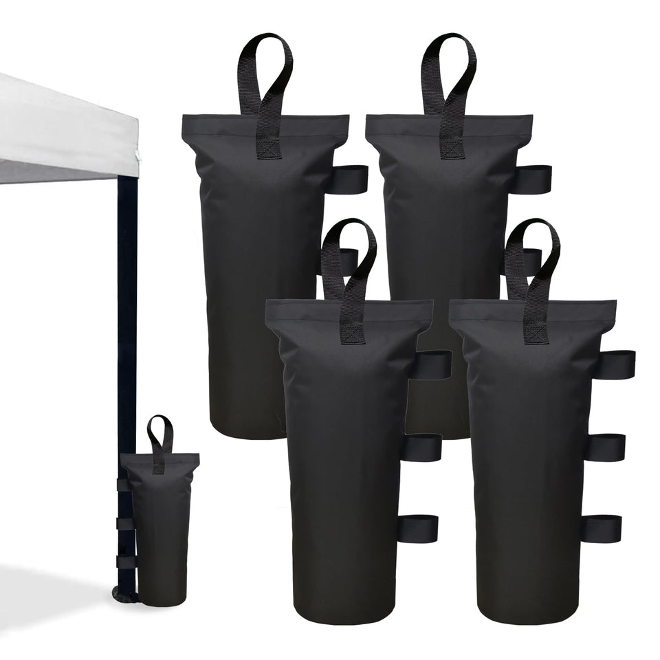 D&ONEHOS canopy weight bags shown from the top opening for quick fill and secure setup